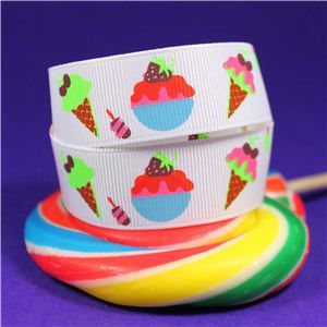 Sweet Treat Ribbon - 22mm White/Sundays